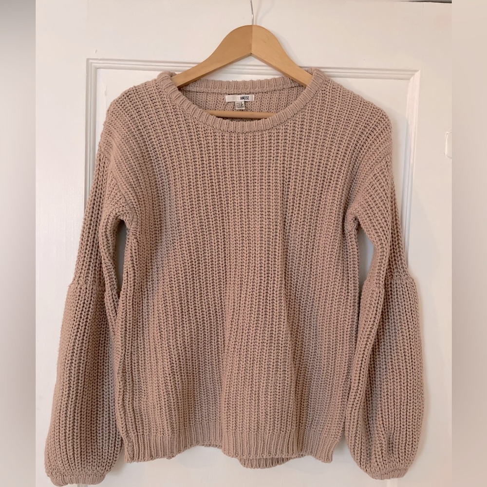 Scoop neck, mauve sweater